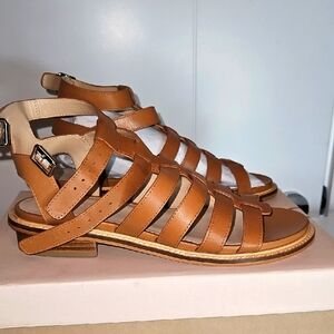 Anthropologie (Pilcro)Brown (Cognac) Leather Gladiator Sandals